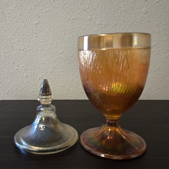 1920 Marigold Finlandia Carnival Glass Candy Dish - Picture 2 of 2